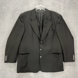 Gianfranco Ruffini‎ Blazer Mens 44 R Black wool Coat Suit Jacket 3 Button